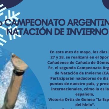 Se realizará el segundo campeonato de natación en invierno en Cañada de Gómez