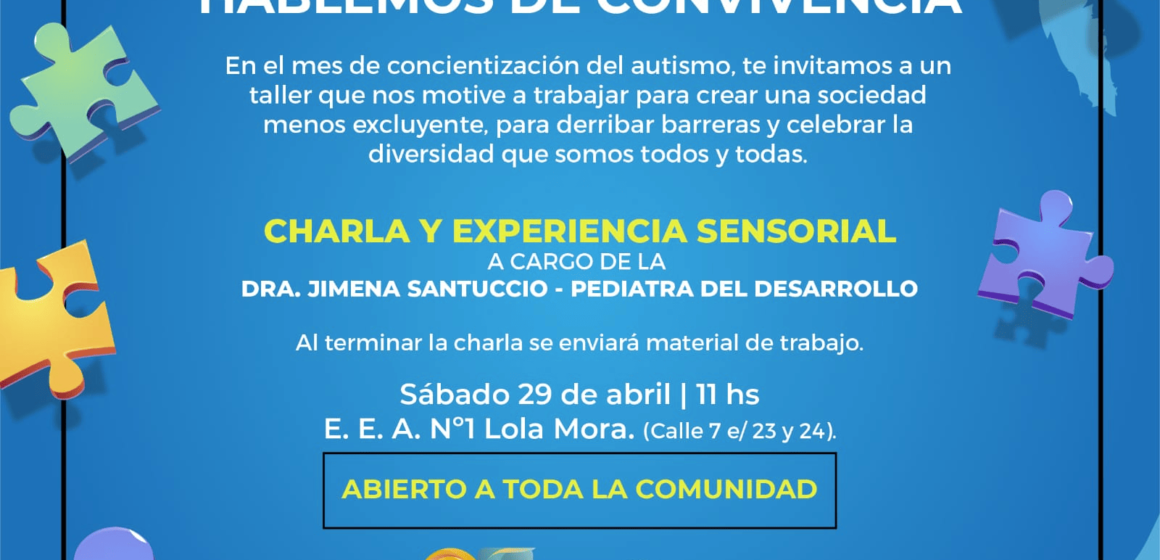 Municipio: La charla sobre autismo se hará en le Escuela Lola Mora