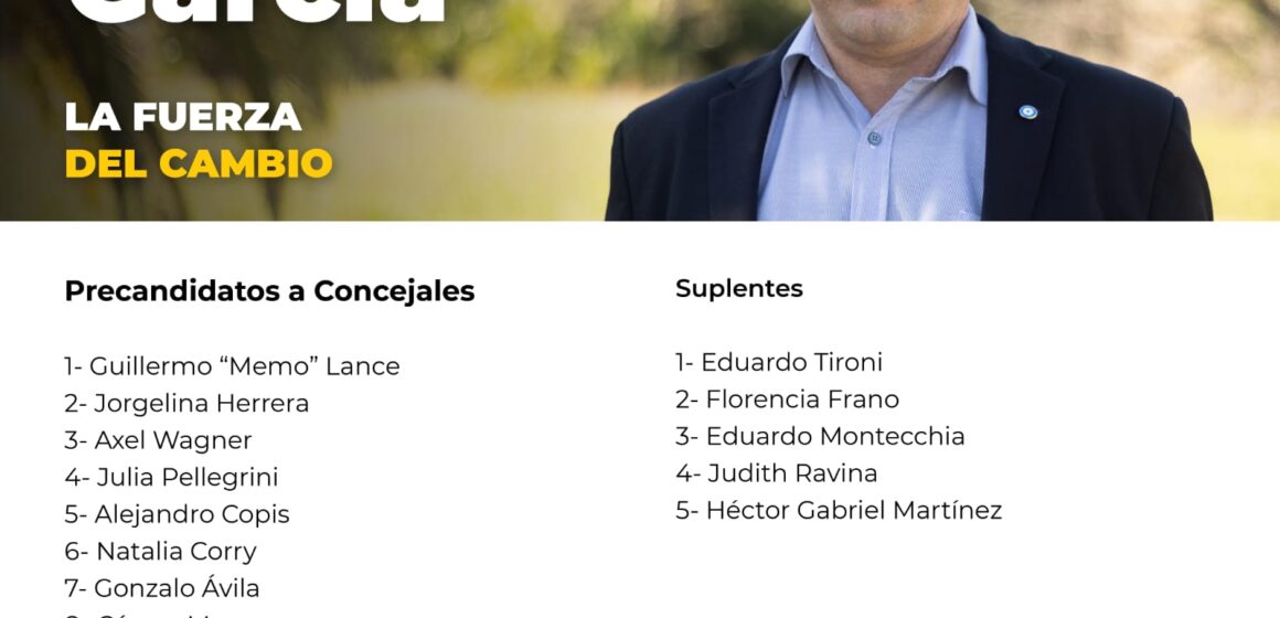 Mauricio García presentó la lista de precandidatos a concejales y consejeros escolares