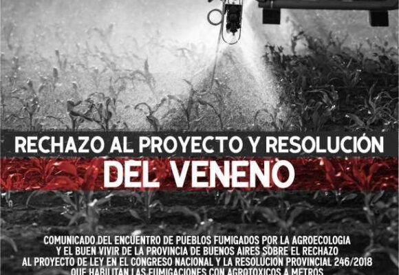 Comunicado: rechazo al proyecto y resolución del veneno