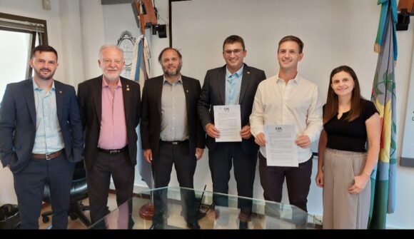 Durante el encuentro, el presidente del CPA, Agrim. Reinaldo Beaín Durante el encuentro, el presidente del CPA, Agrim. Reinaldo Beaín