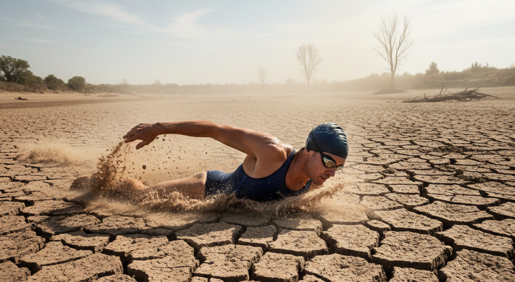 sequía y natación travesia agua pampam
