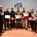 Egüen recibió en su despacho a los boxeadores locales que se consagraron campeones en Uruguay