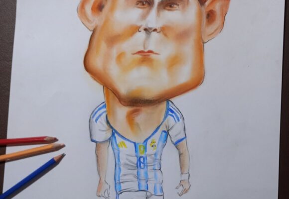 El artista veinticinqueño Luciano Bomtempo presentó un retrato del futbolista Valentín "Colo" Barco
