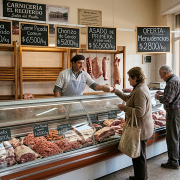 carne consumo bajo la caída de la carne vacuna contada desde el centro de 25 de Mayo