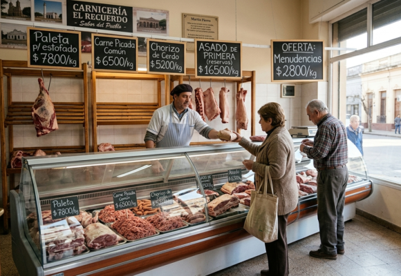 la caída de la carne vacuna contada desde el centro de 25 de Mayo