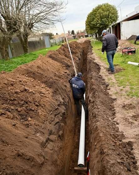 El municipio amplía la red cloacal en barrios de ciudad cabecera